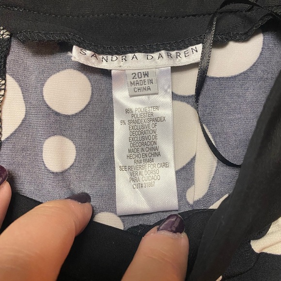Sandra Darren Dress - Black and Cream Polka Dots - Picture 2 of 5
